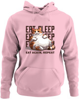 Φούτερ με κουκούλα - Eat Again Repeat Cat - Color Thumbnail Pink