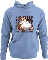 Φούτερ με κουκούλα - Eat Again Repeat Cat - Color Thumbnail Blue Carolina