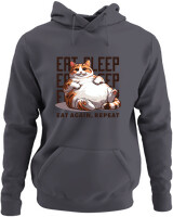 Φούτερ με κουκούλα - Eat Again Repeat Cat - Color Thumbnail Ανθρακί