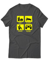 T-Shirt Αντρικό - Eat Sleep Game Repeat - Color Thumbnail Ανθρακί