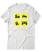 T-Shirt Αντρικό - Eat Sleep Game Repeat - Color Thumbnail Άσπρο