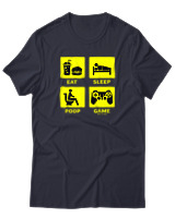 T-Shirt Αντρικό - Eat Sleep Game Repeat - Color Thumbnail Σκούρο Μπλε