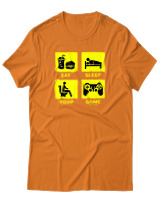 T-Shirt Αντρικό - Eat Sleep Game Repeat - Color Thumbnail Πορτοκαλί