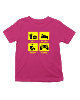 T-Shirt  Παιδικό - Eat Sleep Game Repeat - Color Thumbnail Φουξια