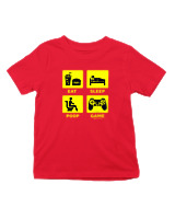 T-Shirt  Παιδικό - Eat Sleep Game Repeat - Color Thumbnail Κόκκινο