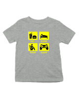 T-Shirt  Παιδικό - Eat Sleep Game Repeat - Color Thumbnail Γκρι Μελανζέ