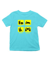 T-Shirt  Παιδικό - Eat Sleep Game Repeat - Color Thumbnail Οινοπνευματί