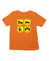 T-Shirt  Παιδικό - Eat Sleep Game Repeat - Color Thumbnail Πορτοκαλί