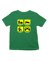 T-Shirt  Παιδικό - Eat Sleep Game Repeat - Color Thumbnail Πράσινο