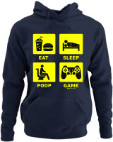 Φούτερ με κουκούλα - Eat Sleep Game Repeat - Color Thumbnail Navy Blue