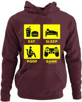 Φούτερ με κουκούλα - Eat Sleep Game Repeat - Color Thumbnail Marron