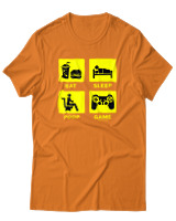 T-Shirt  Γυναικείο - Eat Sleep Game Repeat - Color Thumbnail Πορτοκαλί