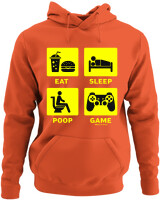 Φούτερ με κουκούλα - Eat Sleep Game Repeat - Color Thumbnail Orange