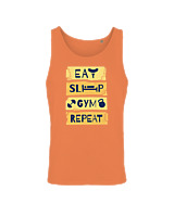 Αμάνικο Μπλουζάκι Αντρικό - Eat Sleep Gym Repeat - Color Thumbnail Peach