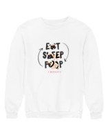 Φούτερ χωρίς κουκούλα Αντρικό - Eat Sleep Poop Repeat - Color Thumbnail 'Ασπρο