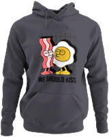 Φούτερ με κουκούλα - Egg And Bacon - Color Thumbnail Ανθρακί