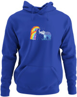 Φούτερ με κουκούλα - Elephant Rainbow - Color Thumbnail Μπλε Ρουά