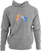 Φούτερ με κουκούλα - Elephant Rainbow - Color Thumbnail Γκρι Μελανζέ