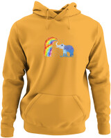 Φούτερ με κουκούλα - Elephant Rainbow - Color Thumbnail Κίτρινο Χρυσό