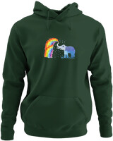 Φούτερ με κουκούλα - Elephant Rainbow - Color Thumbnail Κυπαρισσί