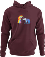Φούτερ με κουκούλα - Elephant Rainbow - Color Thumbnail Marron
