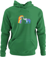 Φούτερ με κουκούλα - Elephant Rainbow - Color Thumbnail Kelly Green