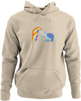 Φούτερ με κουκούλα - Elephant Rainbow - Color Thumbnail Μπέζ