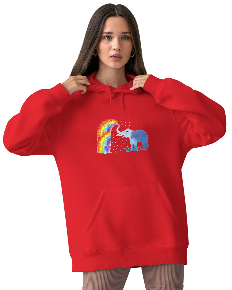 Φούτερ με κουκούλα - Elephant Rainbow - Image 2