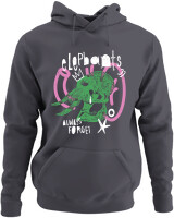 Φούτερ με κουκούλα - Elephants Always Forget - Color Thumbnail Ανθρακί