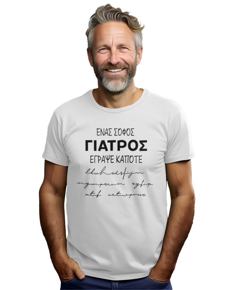 T-Shirt Unisex - Ένας Σοφός Γιατρός Έγραψε Κάποτε... - Image 2