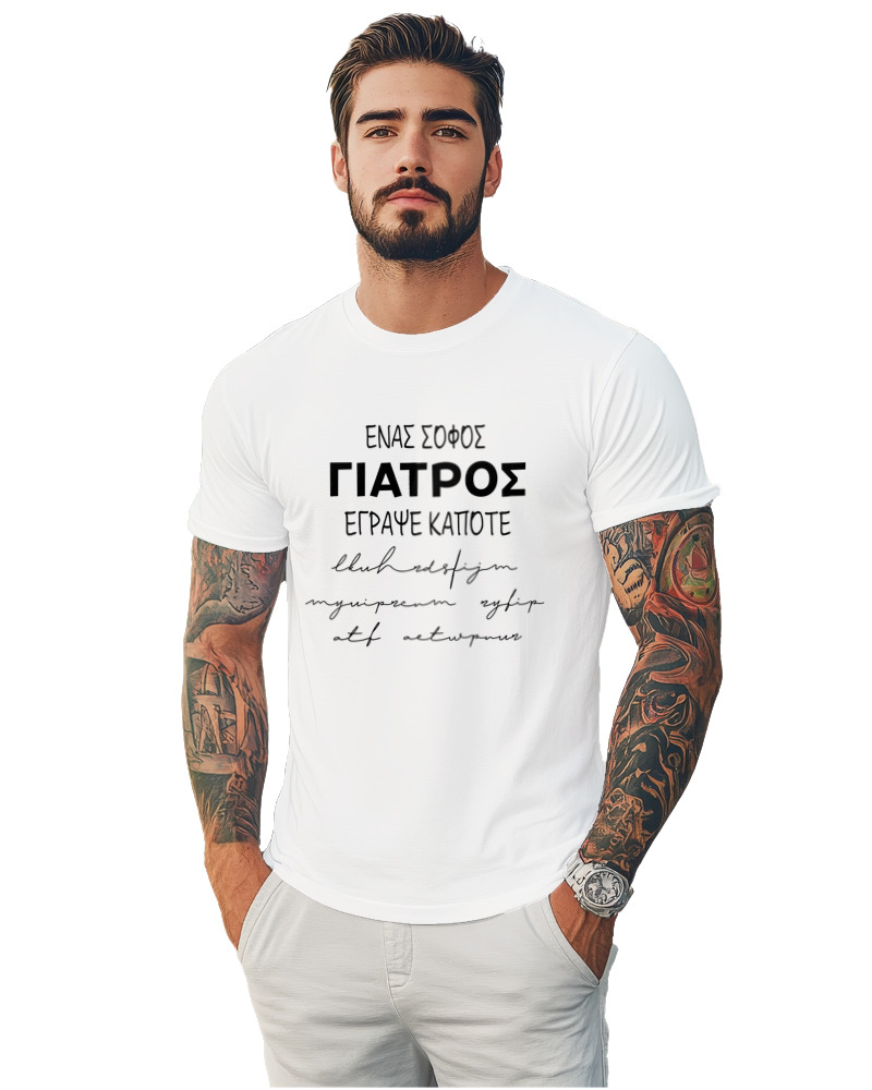 T-Shirt Unisex - Ένας Σοφός Γιατρός Έγραψε Κάποτε... - Image 1