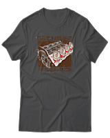 T-Shirt Αντρικό - Engines And Beer  - Color Thumbnail Ανθρακί