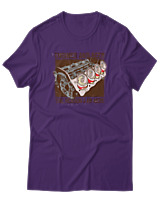 T-Shirt Αντρικό - Engines And Beer  - Color Thumbnail Σκούρο Μωβ
