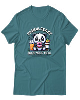 T-Shirt Αντρικό - Enjoy Your Meal - Color Thumbnail Μπλε Πράσινο