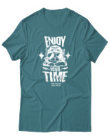 T-Shirt Αντρικό - Enjoy Your Time - Color Thumbnail Μπλε Πράσινο