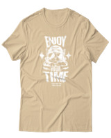 T-Shirt Αντρικό - Enjoy Your Time - Color Thumbnail Μπεζ