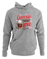 Φούτερ με κουκούλα Αντρικό - Espresso Your Love - Color Thumbnail Γκρι Μελανζέ