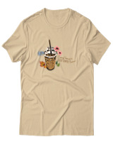 T-Shirt Αντρικό - Every Season Is Iced Coffee - Color Thumbnail Μπεζ