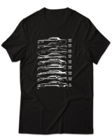 T-Shirt Unisex - Evolution Of A Car - Color Thumbnail Μαύρο