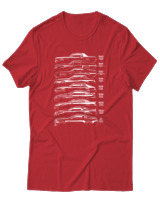 T-Shirt Unisex - Evolution Of A Car - Color Thumbnail Κόκκινο