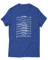 T-Shirt Unisex - Evolution Of A Car - Color Thumbnail Μπλε Ρουά