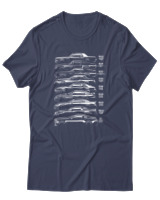 T-Shirt Unisex - Evolution Of A Car - Color Thumbnail Μπλε Γκρι