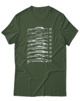 T-Shirt Unisex - Evolution Of A Car - Color Thumbnail Κυπαρισσί