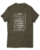 T-Shirt Unisex - Evolution Of A Car - Color Thumbnail Χακί