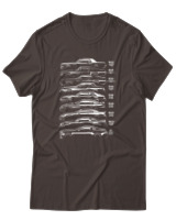 T-Shirt Unisex - Evolution Of A Car - Color Thumbnail Καφέ