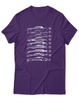 T-Shirt Unisex - Evolution Of A Car - Color Thumbnail Σκούρο Μωβ