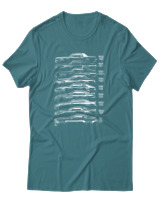 T-Shirt Unisex - Evolution Of A Car - Color Thumbnail Μπλε Πράσινο