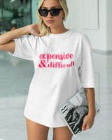 T-Shirt Classic - Expensive & Difficult - Color Thumbnail WHITE