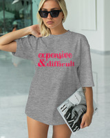 T-Shirt Classic - Expensive & Difficult - Color Thumbnail GREY MELANZE