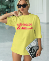 T-Shirt Classic - Expensive & Difficult - Color Thumbnail LIGHT YELLOW